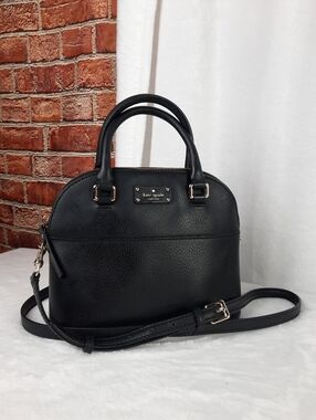 Kate Spade Black Leather Dome Crossbody Handbag